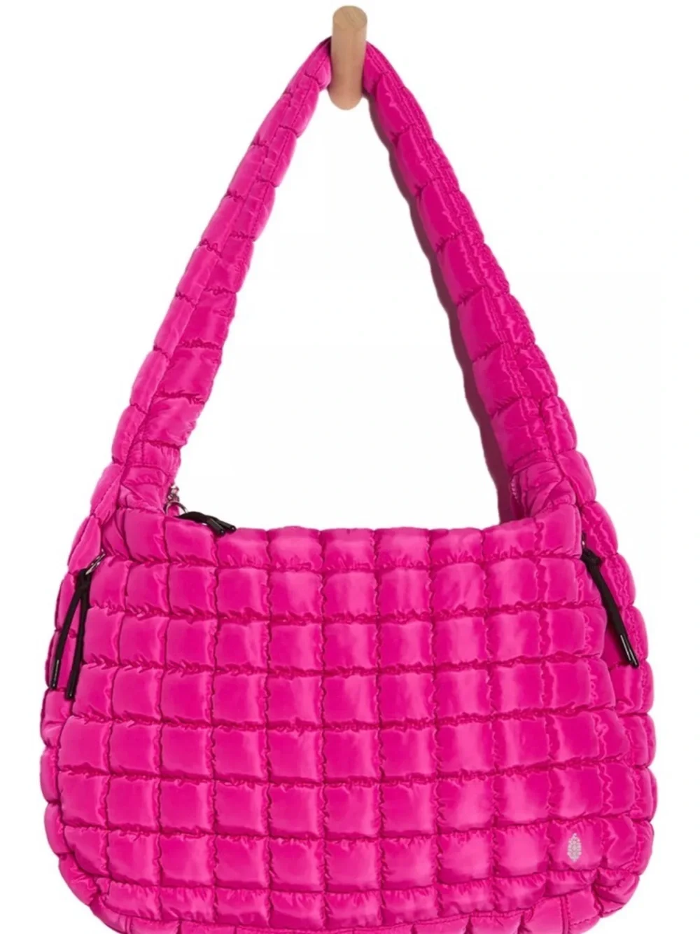 Free People Quilted Puffer Hobo Bag - Hot Pink 🔥